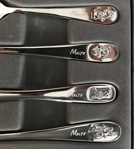 KIDDI-MEDIA - ZWILLING 07009-210 Kinderbesteck-Set Bino mit Namensgravur / 4-teilig