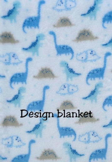 Babydecke inklusive Trösterchen mit Name und Geburtsdatum Bestickt/kuschelig weich / 1A Qualität (Blau Dino)