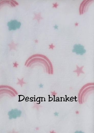 Babydecke inklusive Trösterchen mit Name und Geburtsdatum Bestickt/kuschelig weich / 1A Qualität (Rosa Einhorn Regenbogen)
