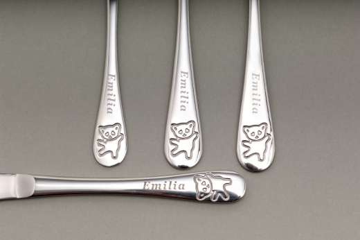 Kinderbesteck mit NamensGravur Motiv "TEDDY"