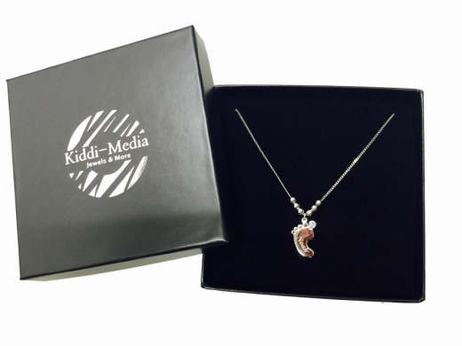 Babyfuß-Kette mit Gravur und Monats-Kristall SEPTEMBER