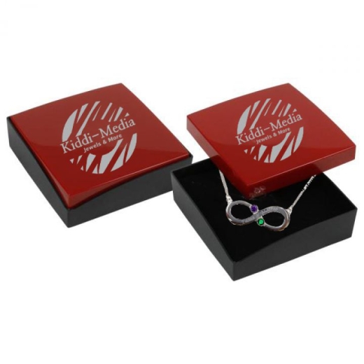 Infinity Halskette mit 2 Namen und Geburtsmonat-Kristalle