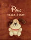 Babydecke - bestickt mit Name - Braun HUND