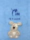 Babydecke - bestickt mit Name - Hellblau DOG