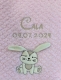 Babydecke - bestickt mit Name - Rosa - HASE (extra Flausch)