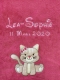 Babydecke - bestickt mit Name - Himbeere KATZE