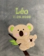 Babydecke - bestickt mit Name - Anthrazit KOALA