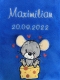 Babydecke - bestickt mit Name - Blau MAUS