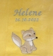 Babydecke - bestickt mit Name - Gelb FUCHS