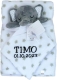 Babydecke inklusive Trösterchen mit Name und Geburtsdatum Bestickt/kuschelig weich / 1A Qualität (Grau Elefant Sterne)