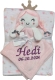 Babydecke inklusive Trösterchen mit Name und Geburtsdatum Bestickt/kuschelig weich / 1A Qualität (Prinzessin 1)