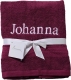 Handtuch mit personalisierter Bestickung wie z.B. Name / 30x50 cm / 100x50 cm / 70x140 cm / Bordeaux