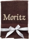 Handtuch mit personalisierter Bestickung wie z.B. Name / 30x50 cm / 100x50 cm / 70x140 cm / Kaffeebraun