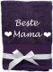Handtuch mit personalisierter Bestickung wie z.B. Name / 30x50 cm / 100x50 cm / 70x140 cm / Aubergine