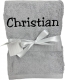 Handtuch mit personalisierter Bestickung wie z.B. Name / 30x50 cm / 100x50 cm / 70x140 cm / Hellgrau
