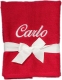 Handtuch mit personalisierter Bestickung wie z.B. Name / 30x50 cm / 100x50 cm / 70x140 cm / Rot