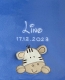 Babydecke - bestickt mit Name - Azurblau ZEBRA