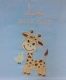 Babydecke - bestickt mit Name - Hellblau GIRAFFE
