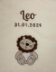 Babydecke - bestickt mit Name - Beige LÖWE