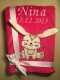 Babydecke - bestickt mit Name - Pink HASE