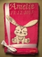 Babydecke - bestickt mit Name - Pink HASE