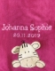 Babydecke - bestickt mit Name - Pink ZEBRA